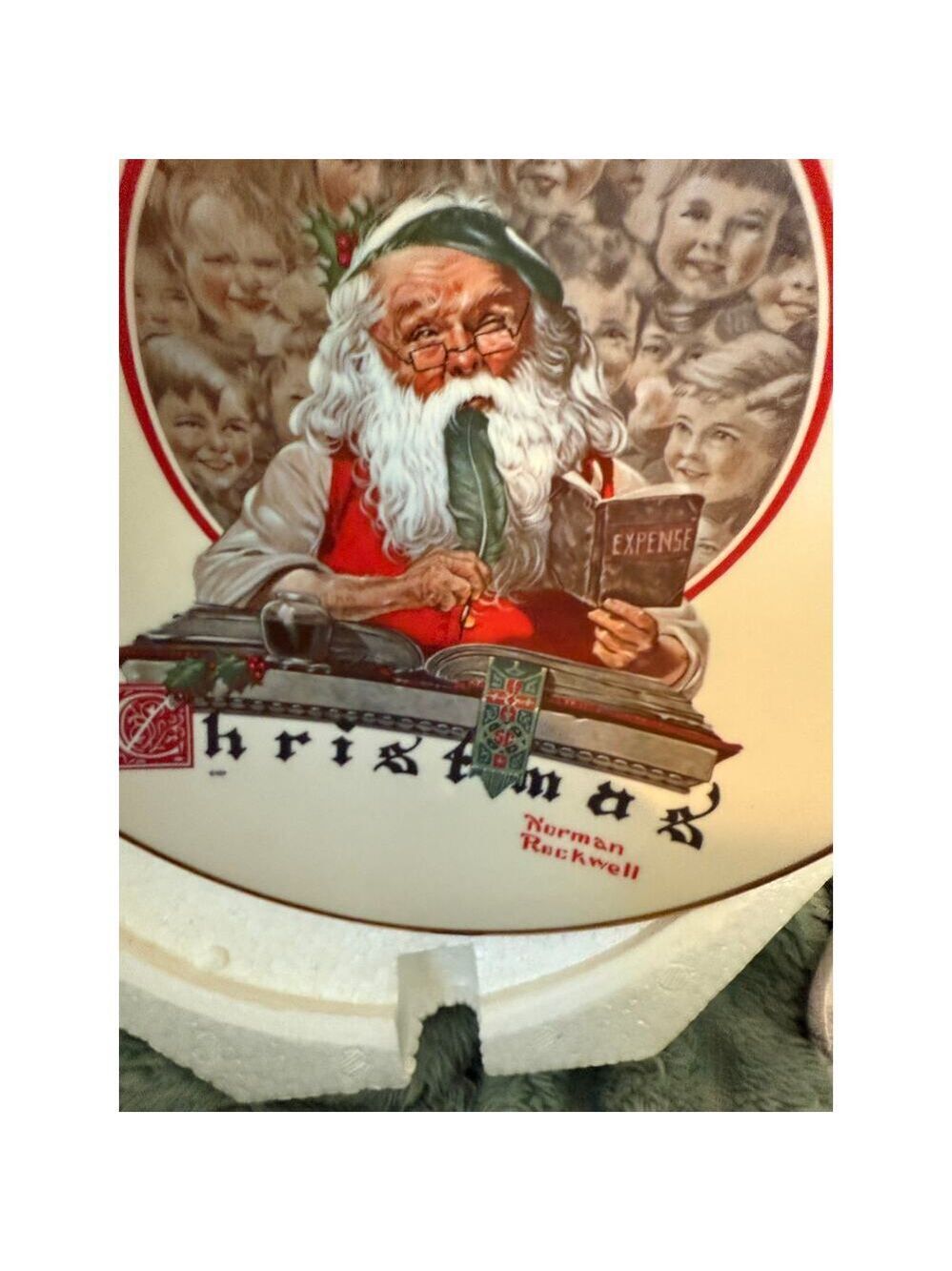 1977 Gorham Norman Rockwell “Yuletide Reckoning” Christmas Plate Fine China - Picture 4 of 4